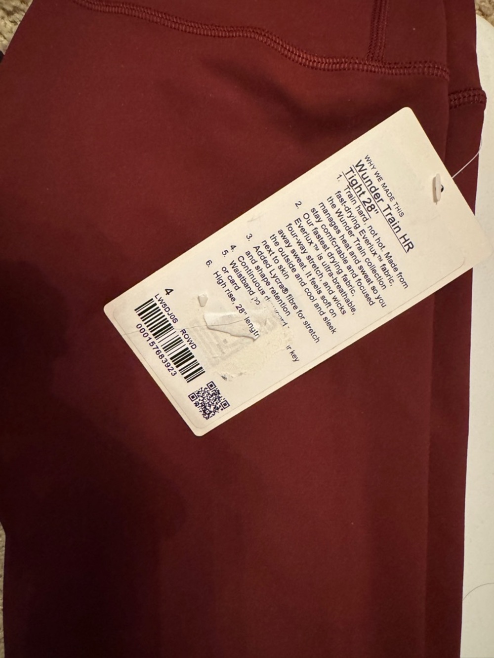 lululemon athletica Burgundy High-Rise Leggings